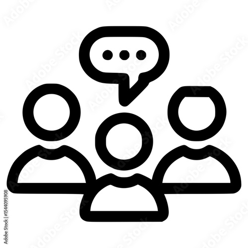 Group discussion with one person speaking to the others
