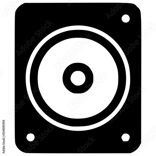 Vector illustration of a sound speaker design with a circular shape