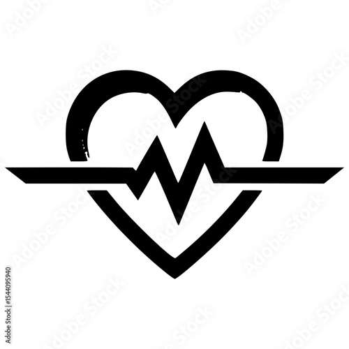 Heartbeat symbol combined with heart graphic in vector design
