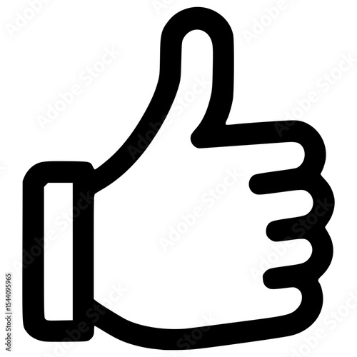 Thumbs up symbol representing approval and positivity in vector style