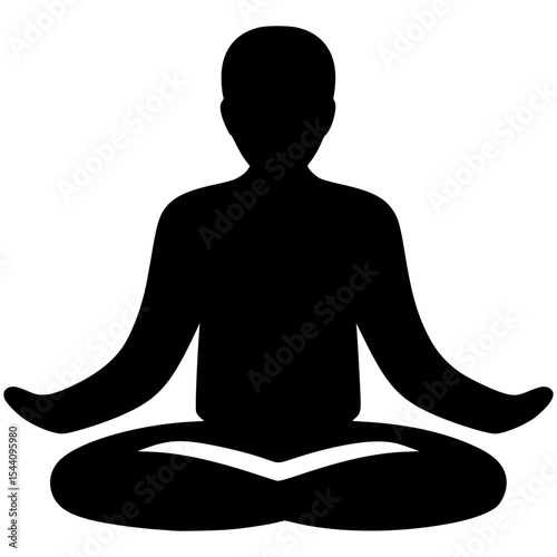 Meditation silhouette in lotus position for tranquility and peace