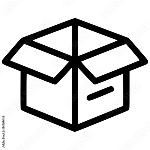 Simple vector illustration of an open cardboard box design