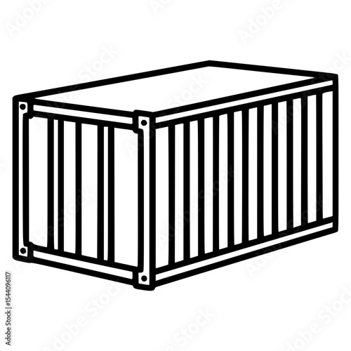 Vector illustration of a shipping container in a simple design