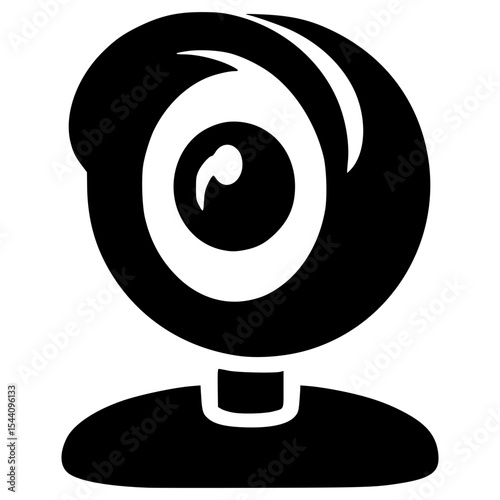 Webcam icon with a simple design in black vector style