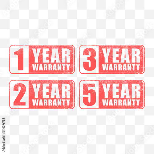 set of warranty rubber stamps 