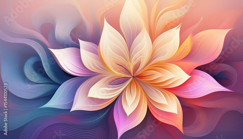 soft abstract flower design with gentle color gradients and shapes