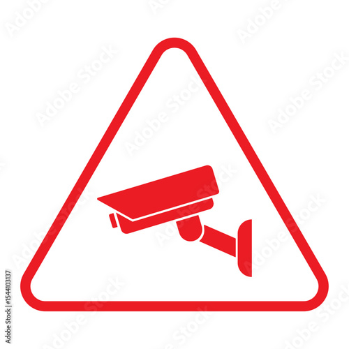 Security camera icon, video surveillance, cctv sign. Triangle indicating camera operation. Surveillance camera,monitoring, safety home protection system. Fixed CCTV, Security Camera Icon Vector.