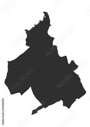 Black silhouette of the Nitra city area. Minimalist vector illustration, ideal for graphic design or iconography.