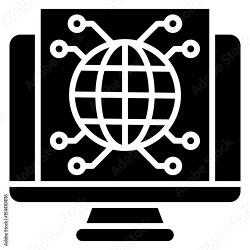 Architecture glyph icon, use for machine learning, education, technology industry, UI, UX kit, app and web development, digital or print.