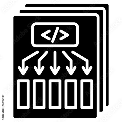 Attention Layer glyph icon, use for machine learning, education, technology industry, UI, UX kit, app and web development, digital or print.