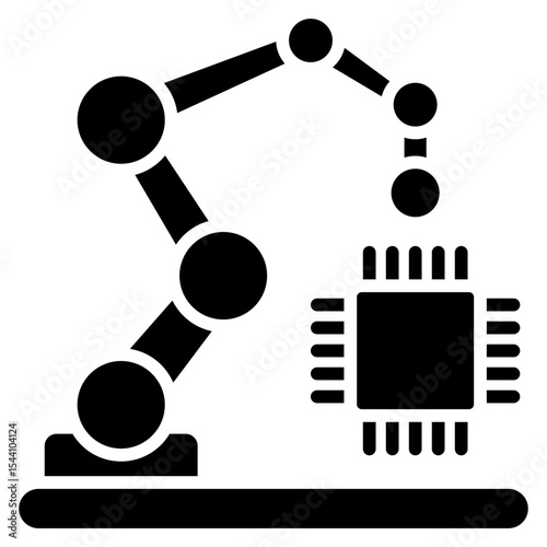 Automation glyph icon, use for machine learning, education, technology industry, UI, UX kit, app and web development, digital or print.