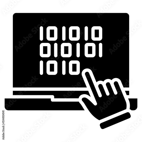 Computation glyph icon, use for machine learning, education, technology industry, UI, UX kit, app and web development, digital or print.