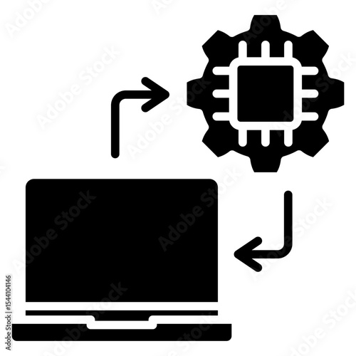 Correlation glyph icon, use for machine learning, education, technology industry, UI, UX kit, app and web development, digital or print.