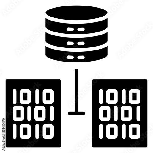Dataset glyph icon, use for machine learning, education, technology industry, UI, UX kit, app and web development, digital or print.