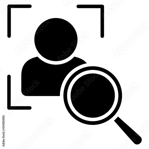 Face Detection glyph icon, use for machine learning, education, technology industry, UI, UX kit, app and web development, digital or print.