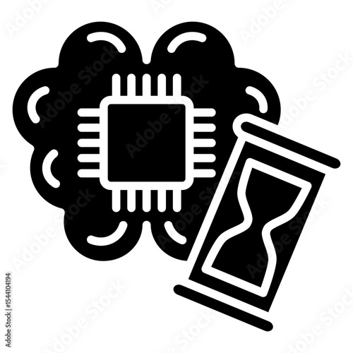 Epoch glyph icon, use for machine learning, education, technology industry, UI, UX kit, app and web development, digital or print.