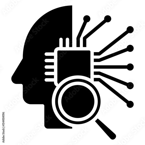 Evaluation glyph icon, use for machine learning, education, technology industry, UI, UX kit, app and web development, digital or print.