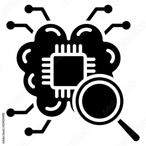 Evaluation glyph icon, use for machine learning, education, technology industry, UI, UX kit, app and web development, digital or print.