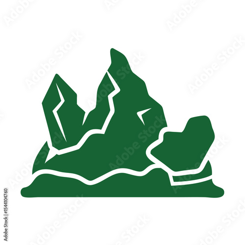 Dark Green Abstract Mountain Range Eco Friendly Environment Symbol Illustration hills