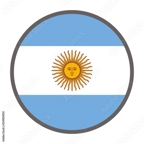round flag of Argentina country on white background vector
Vector round flag