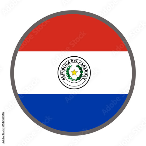 round flag of Paraguay country on white background vector
Vector round flag