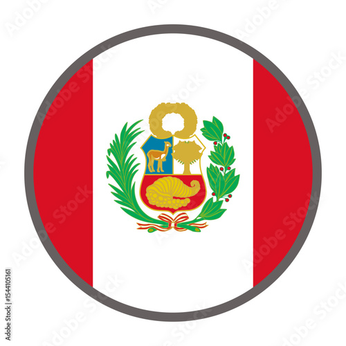 round flag of Peru country on white background vector
Vector round flag