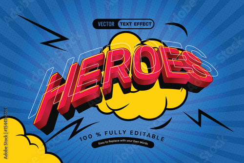 Comic Red Heroes Text Effect