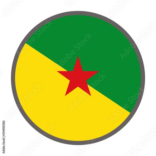 round flag of French Guiana country on white background vector
Vector round flag