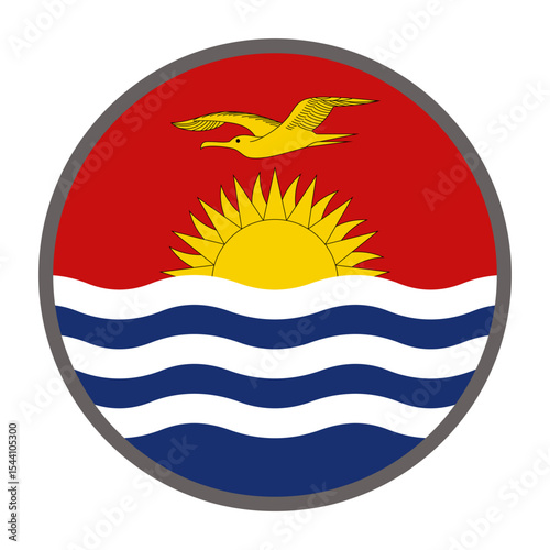 round flag of Kiribati country on white background vector
Vector round flag