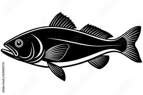 Isolated fish vector illustration perfect for aquatic, fishing, or seafood designs on a white background
