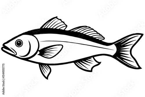A vibrant fish with colorful illustration details, perfectly isolated on a white background, ideal for aquarium or tropical marine life drawings and vector art