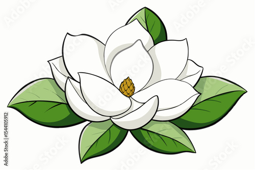Blooming pink lotus flower vector illustration on a white background