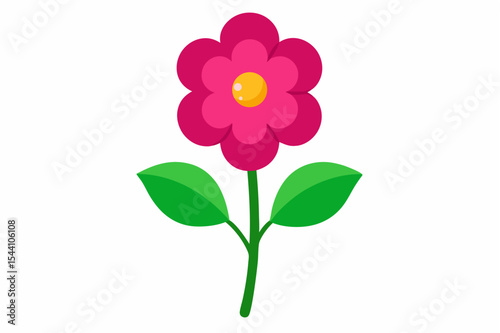 Pink blossom flower isolated on white background, a beautiful floral vector illustration of nature's spring beauty
