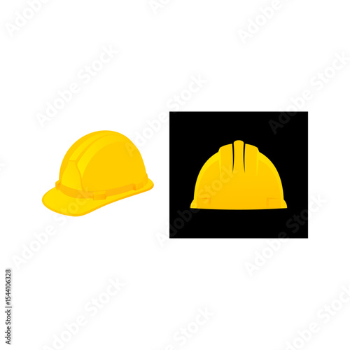 vector logo concept of worker helmet construction.