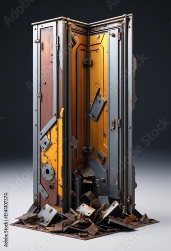 Flat Metal Scrap Iron Building Corner Icon