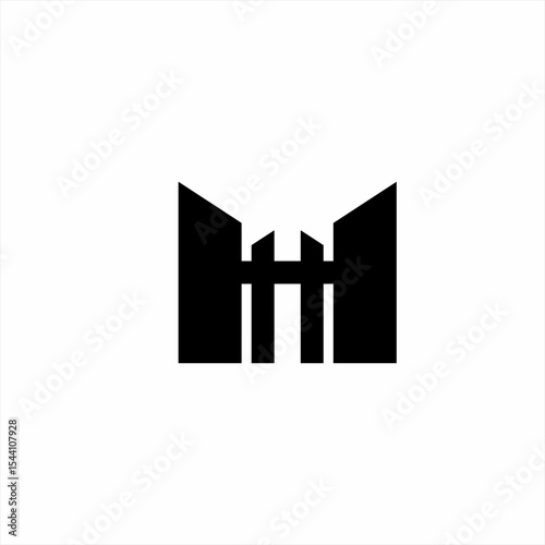 Simple fence icon logo design.