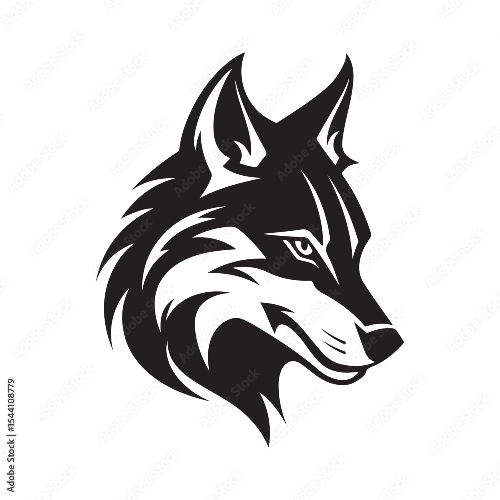 Obraz premium Stylized wolf head isolated on white background