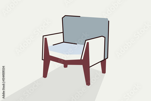 Chair design. Armchair Furniture for Home Interior minimalist vector design