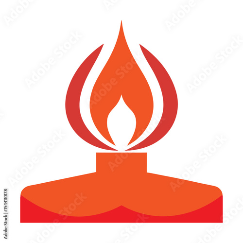 Abstract Red Orange Pentecost Flame Symbol Design Graphic Illustration fire