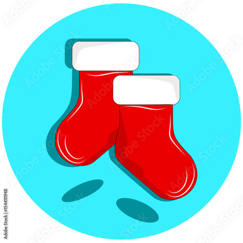 Cozy red Christmas stocking, ready to be filled with gifts. Perfect for gift-related designs, home decor, or holiday invitations. Add a warm touch of Christmas tradition.