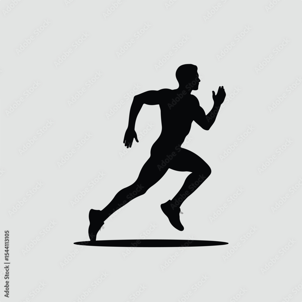 Fototapeta premium Running man silhouette isolated on white background