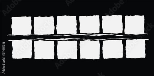 Blank pieces of ripped teared sheets with jagged edges. Background scraps of torn white paper