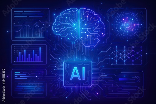 Futuristic holographic interface showcasing artificial intelligence and quantum computing innovations