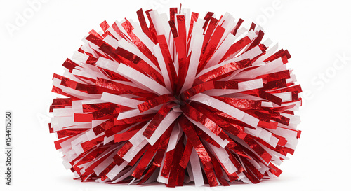 Cheerleading pom-pom isolated on white, shiny and colorful, great for sports fan and spirit stock photos.