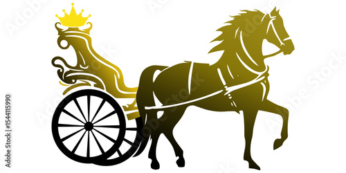 carriage gold - cinderella cariage - carriage with horse