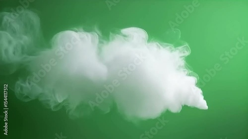 Floating Smoke on Green Background Slow Motion