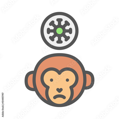 monkeypox filled outline icon. epidemic color line illustration.