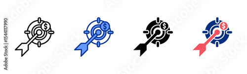 Sales Target icon sheet multiple style collection