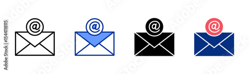 Emailing icon sheet multiple style collection