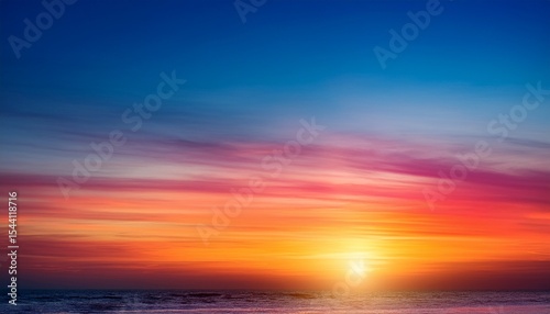 vibrant abstract sunset with dynamic gradient of warm and cool colors